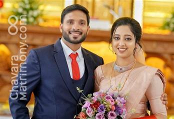 Wedding photos of Neha Tomy and Arun Paul.